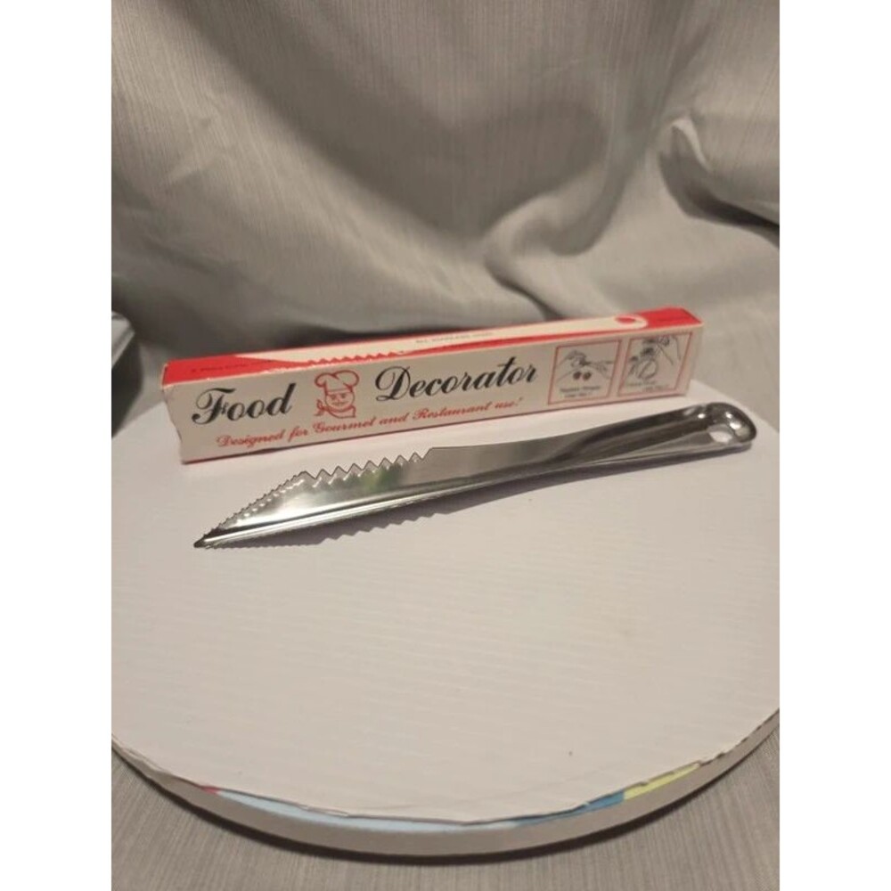 Stainless Steel VTG Food Decorator Cutter Grater Scraper